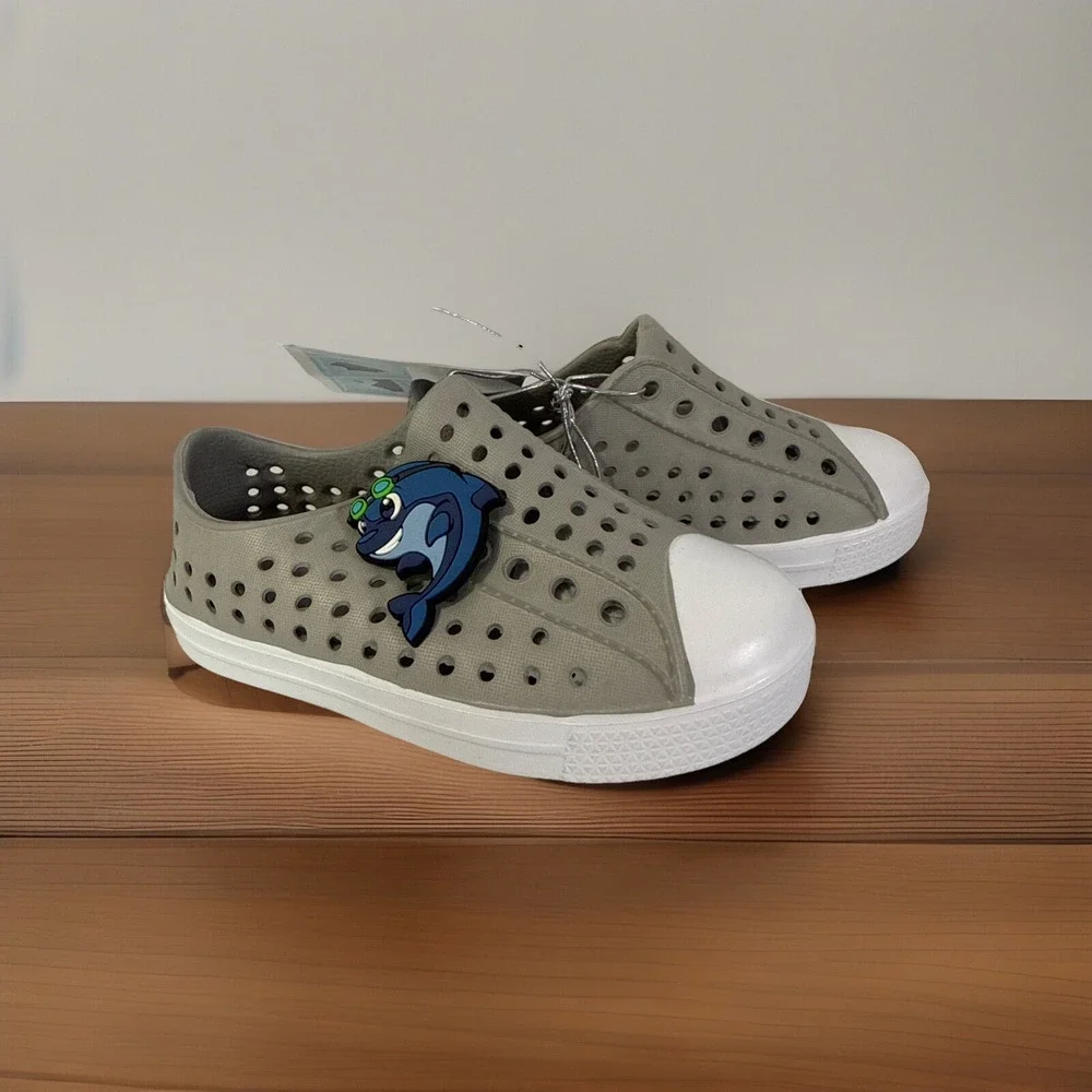 Kids Slip On Lightweight Breathable Waterproof Shoes Gray Size‎ 6